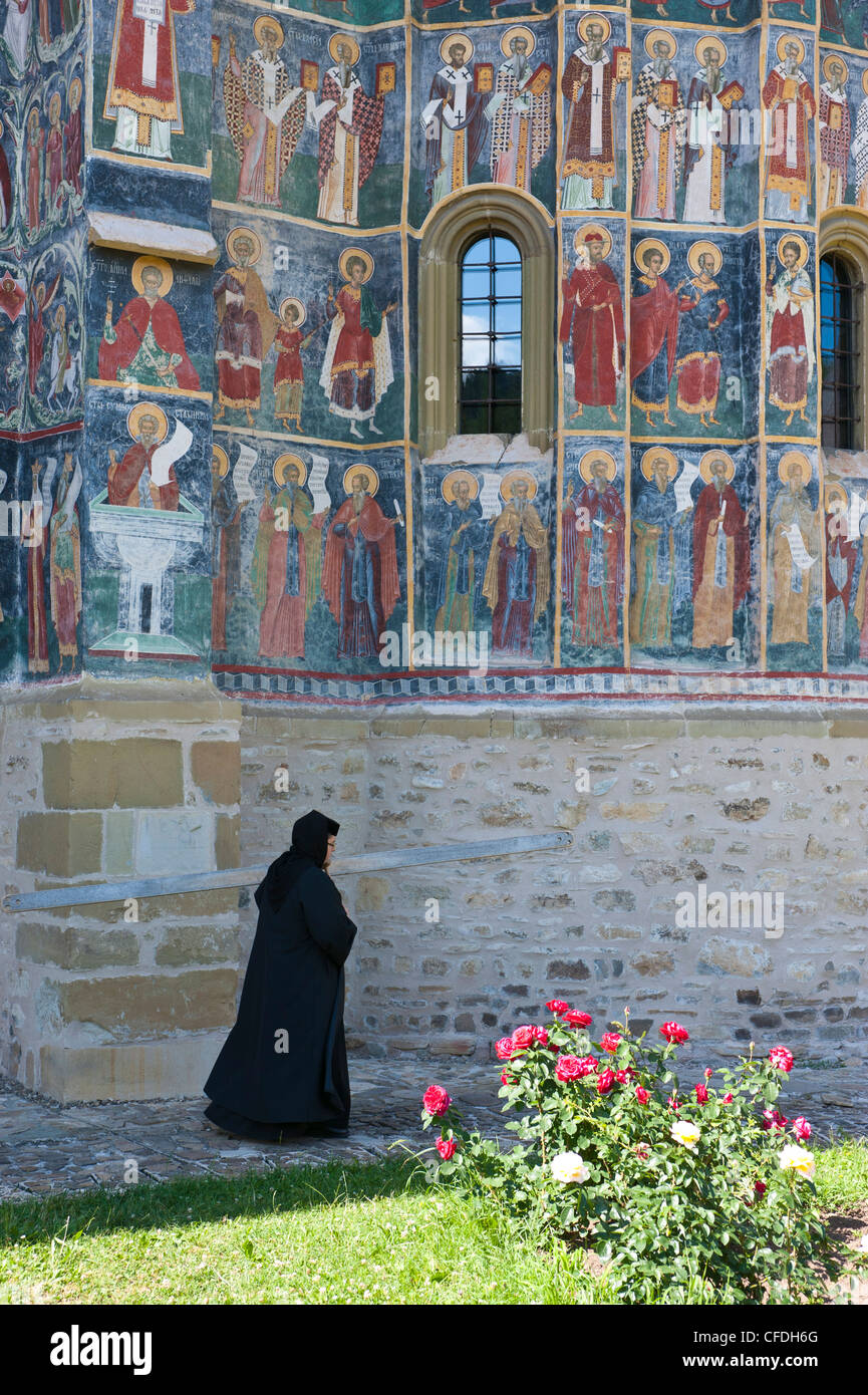Le monastère de Sucevita, Bucovine, UNESCO World Heritage Site, Roumanie, Europe Banque D'Images