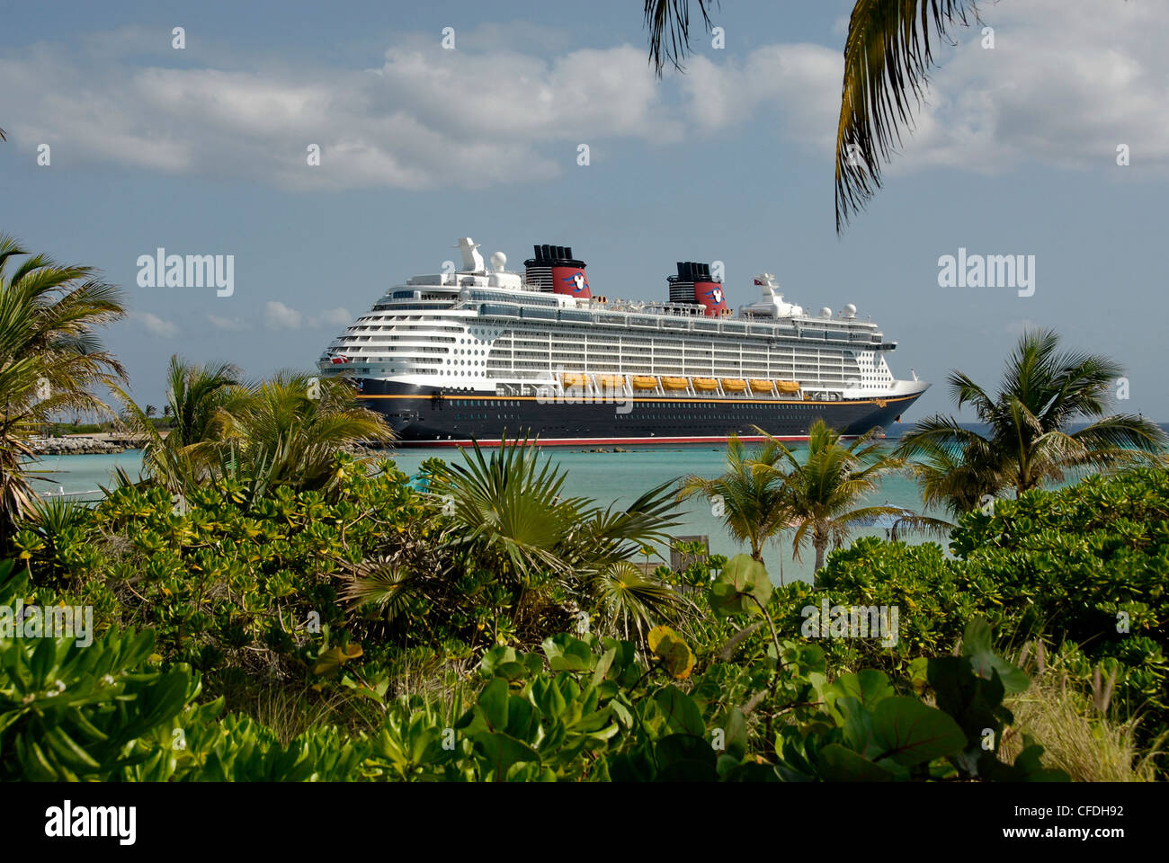 Castaway Cay aux Bahamas sur la ligne de croisière de Disney's Disney Dream Cruise Ship Banque D'Images