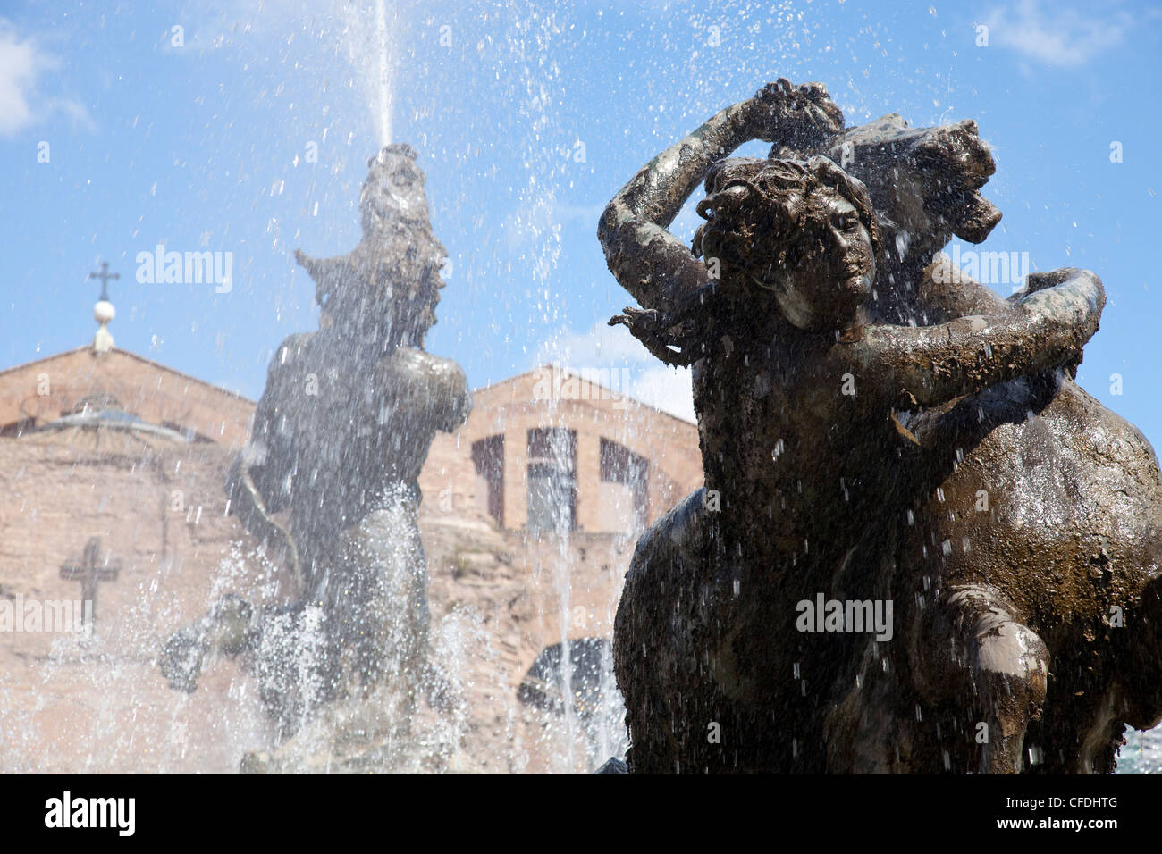 La fontaine des Naïades dans la Piazza della Repubblica, Rome, Latium, Italie Banque D'Images