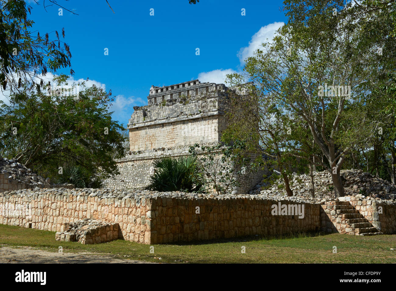 Ruines mayas, Chichen Itza, Site du patrimoine mondial de l'UNESCO, Yucatan, Mexique, Banque D'Images