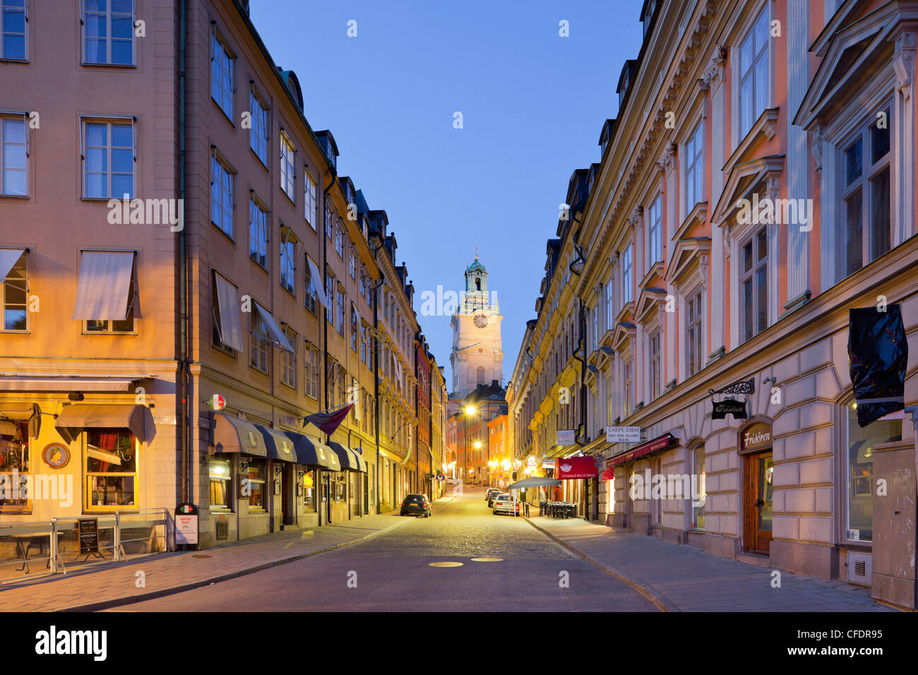 Storkyrkan, l'église Saint-Nicolas dans la vieille ville de Suède, Storkyrkobrinken, Gamla Stan, Stockholm, Suède Banque D'Images