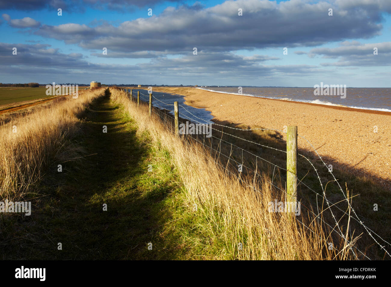 Une vue de la côte à Bawdsey, Suffolk, Angleterre, Royaume-Uni, Europe Banque D'Images