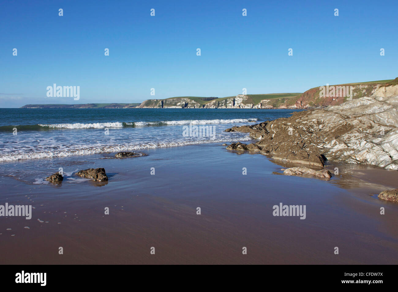 Point phare de Bigbury-on-Sea, près de Kingsbridge, Devon, Angleterre, Royaume-Uni, Europe Banque D'Images