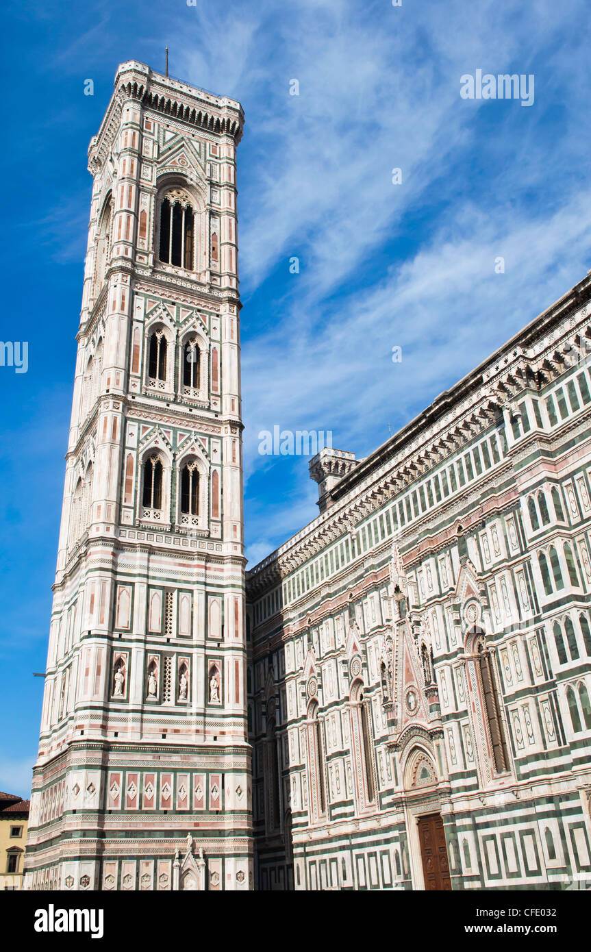 La Cathédrale de Santa Maria del Fiore et le campanile de Giotto, Florence (Firenze), UNESCO World Heritage Site, Toscane, Italie Banque D'Images