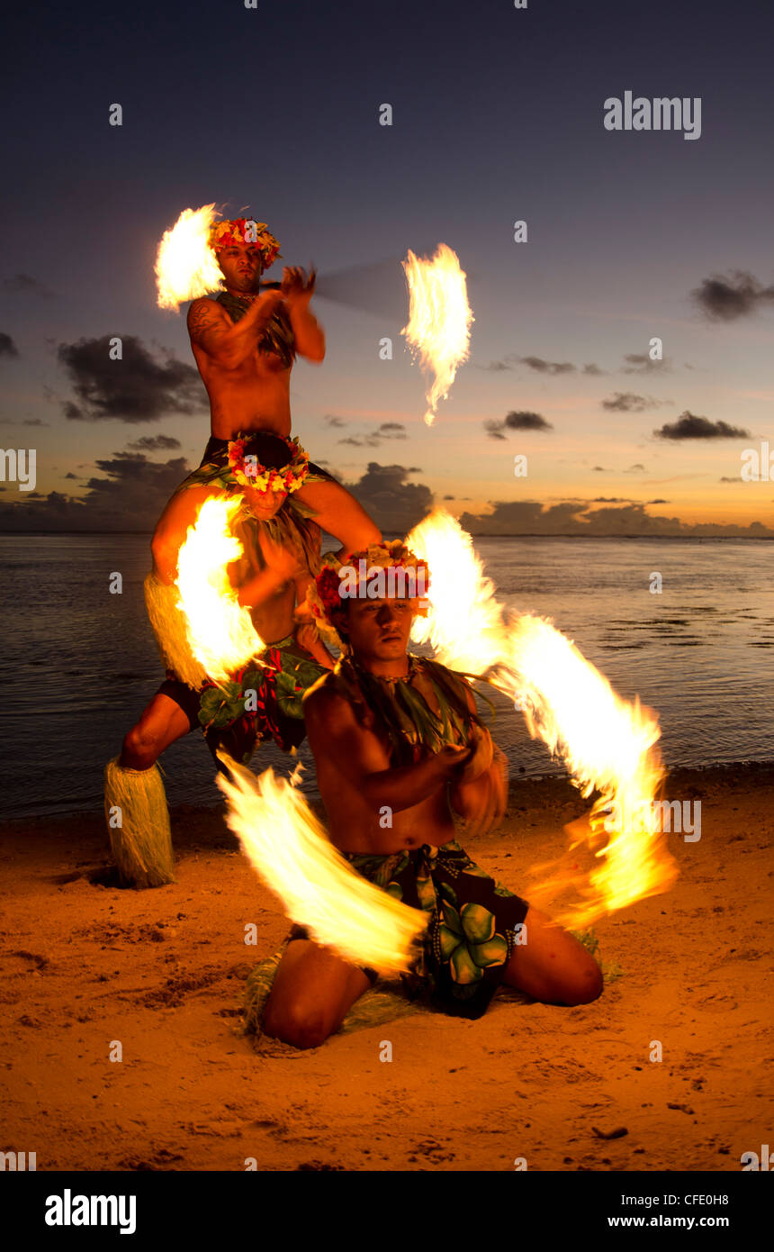 Danse du feu, Viti Levu, Fidji, la Mélanésie, l'Océanie, du Pacifique, des îles du Pacifique Banque D'Images