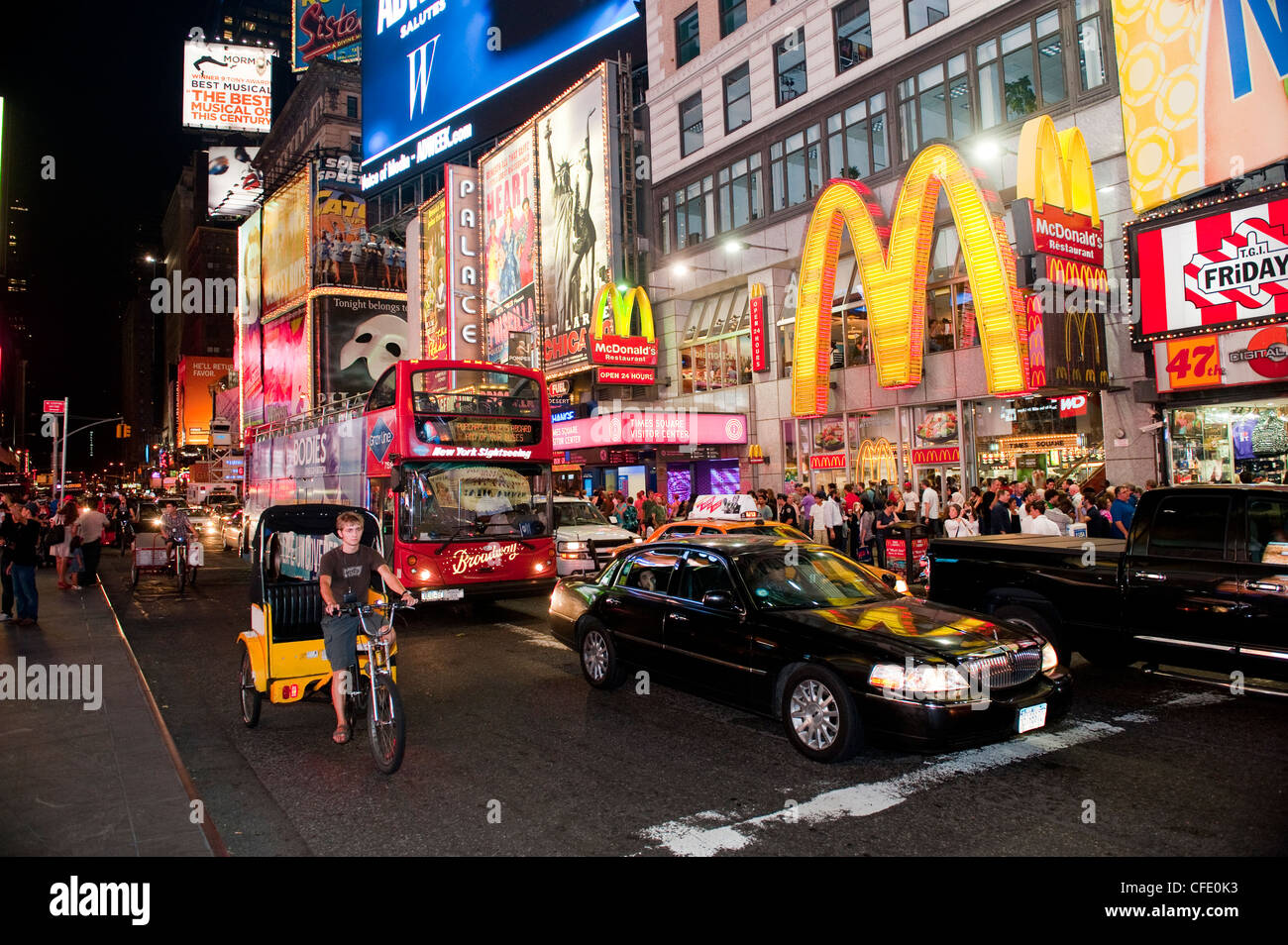 Animation de Times Square, New York, la nuit. USA. Banque D'Images