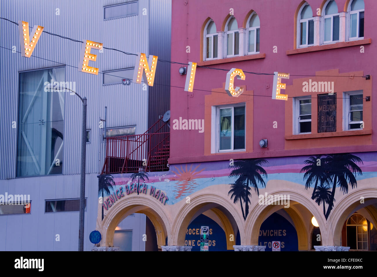 Le centre-ville de Venice Beach, Los Angeles, Californie, États-Unis d'Amérique, Banque D'Images