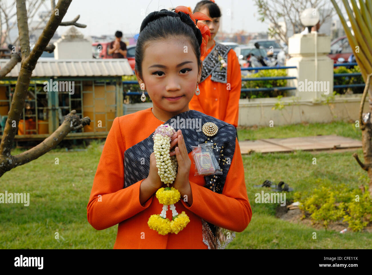 Issan Original costumes portés dans le nord-est de la Thaïlande Udonthani le 28/01/2012 Banque D'Images