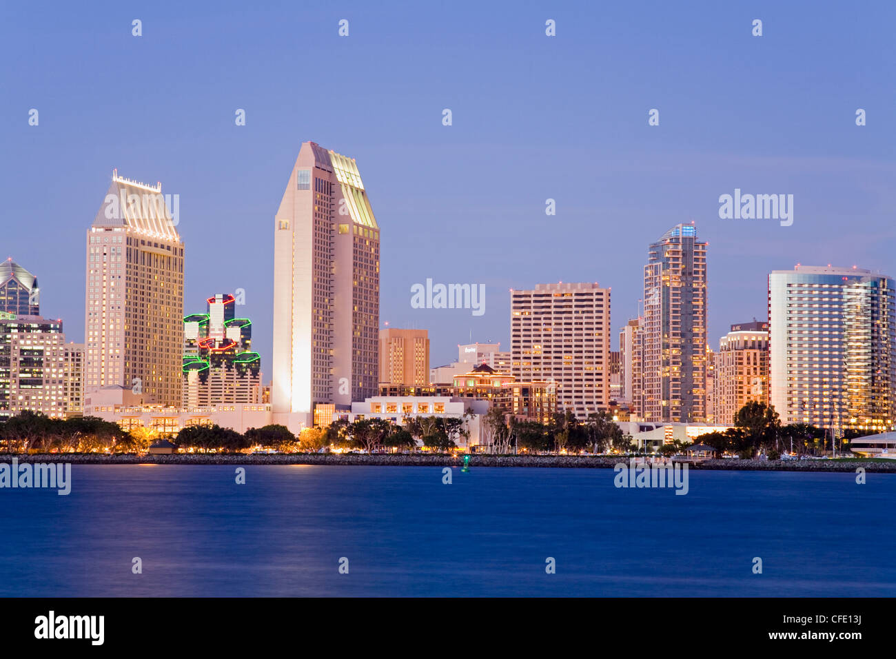 San Diego skyline vue de l'île Coronado, San Diego, Californie, États-Unis d'Amérique, Banque D'Images