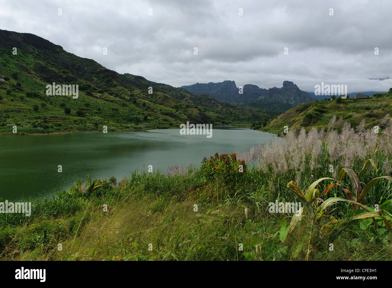 Poilao réservoir, l'île de Santiago, Cap-Vert, Afrique Banque D'Images