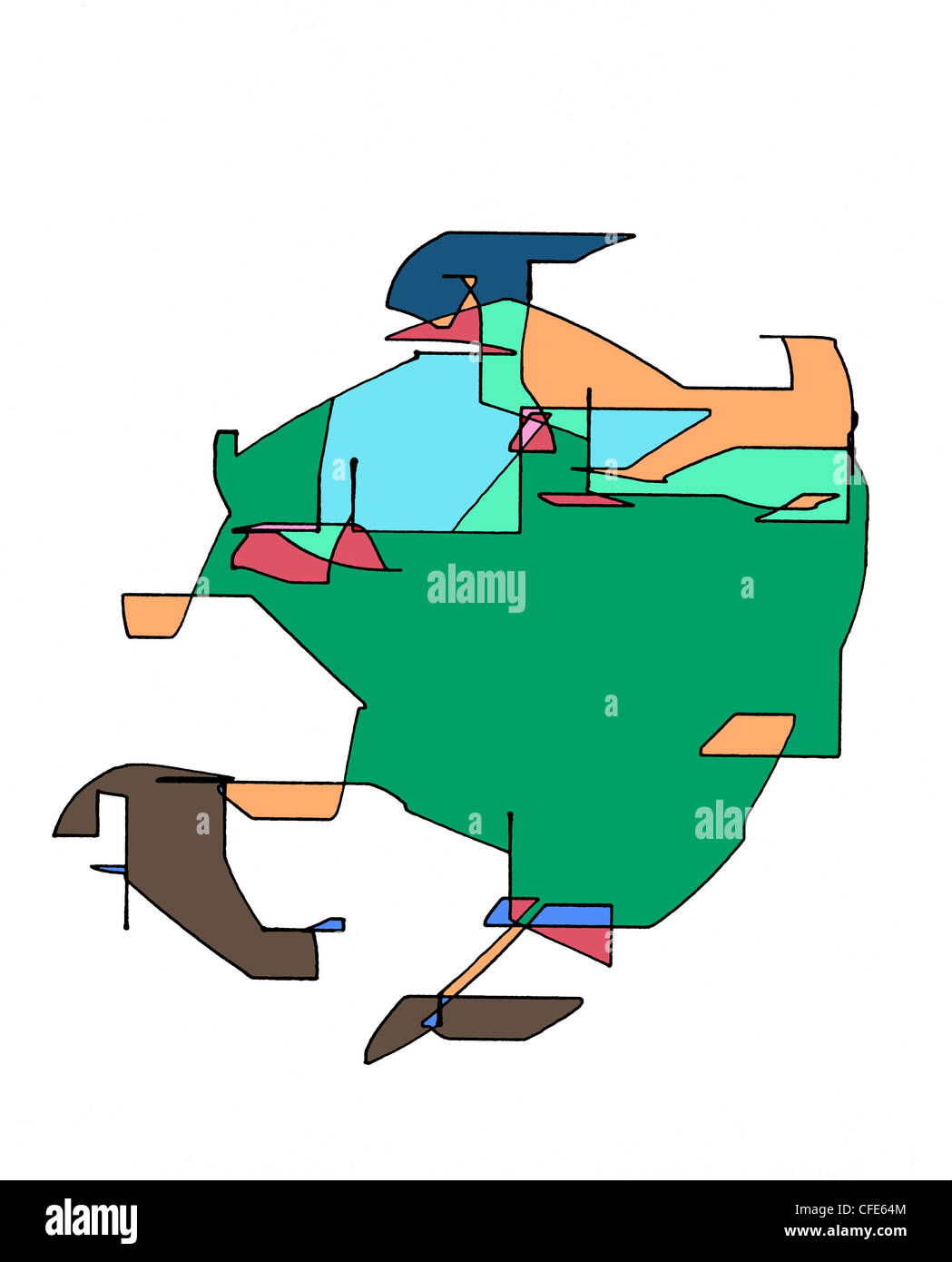 Pierrot dancer machine abstraite dimensions Banque D'Images