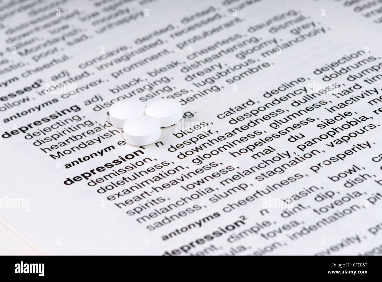 L'image générique de Citalopram comprimés. Prescrit comme un antidépresseur connu comme inhibiteurs sélectifs du recaptage de la sérotonine ou ISRS Banque D'Images