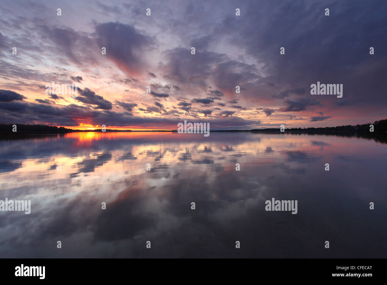 Saadjärv Lac au coucher du soleil, l'Estonie, Europe Banque D'Images