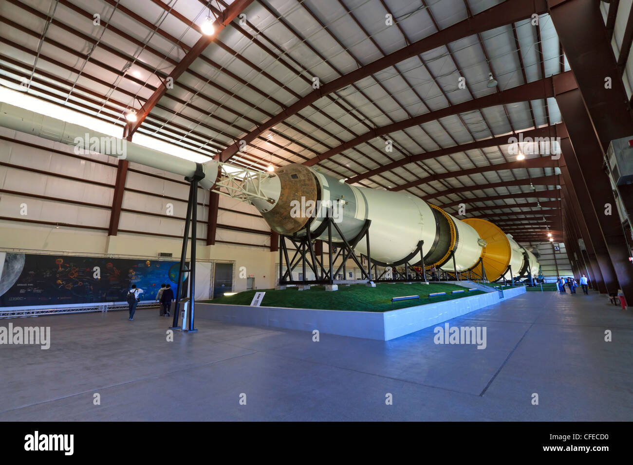 Fusée Saturn V au Johnson Space Center, au Texas. Banque D'Images