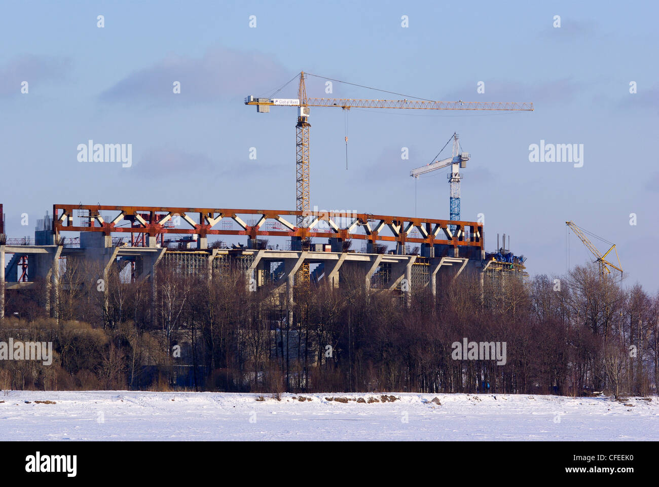 La Russie. Saint-pétersbourg. La construction d'un stade de football du FC "Zenit" Banque D'Images