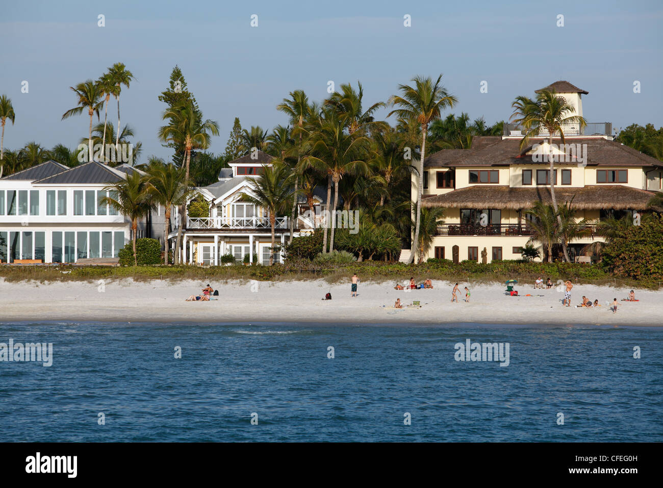 Maisons au bord de l'eau, Naples, Florida Banque D'Images