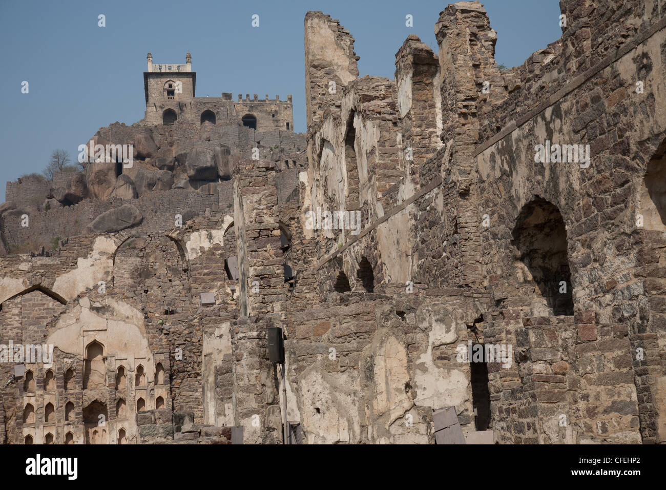 Golconda Fort à Hyderabad Banque D'Images