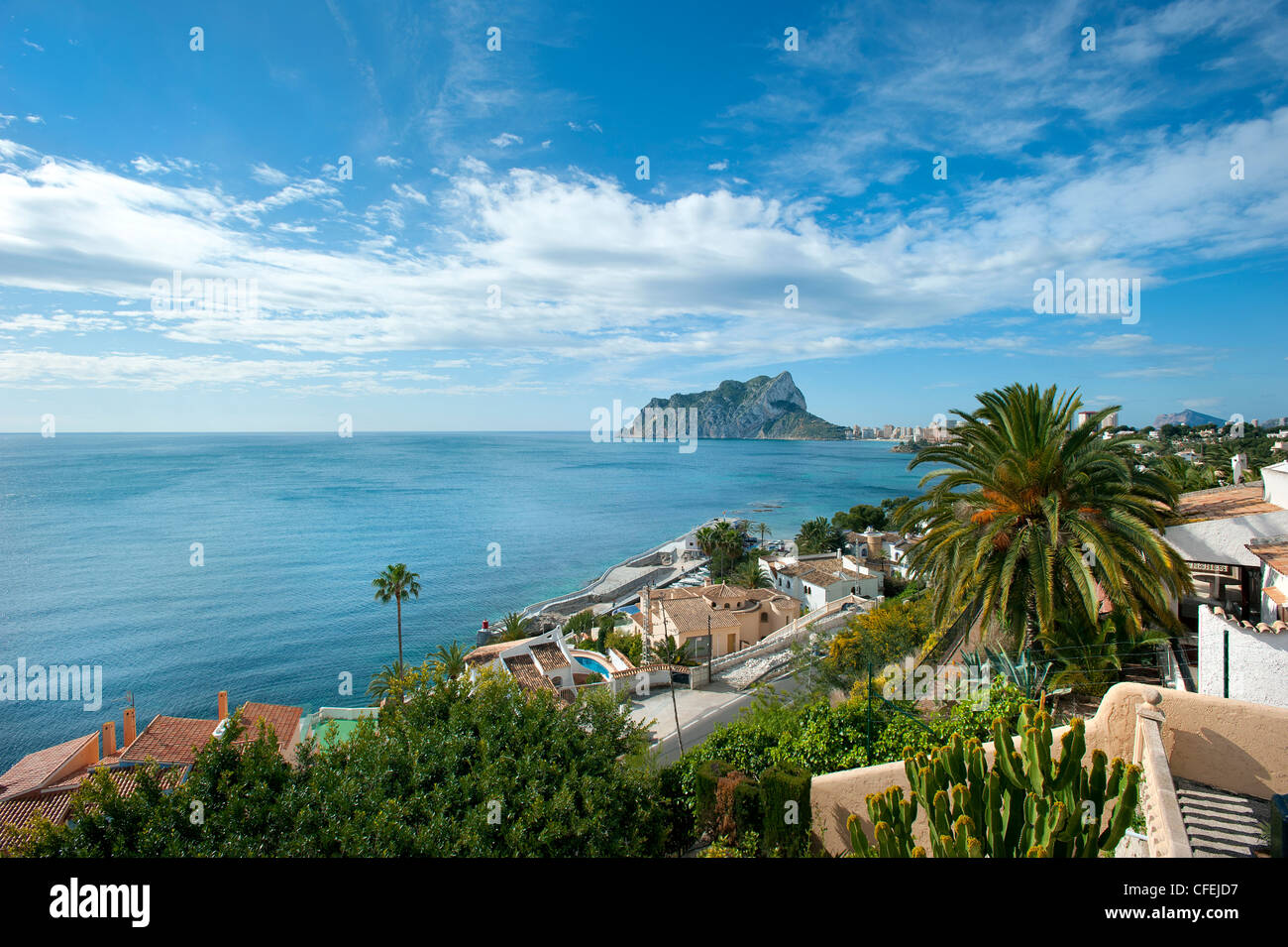 Vue de Benissa Calpe Costa Blanca Espagne Banque D'Images