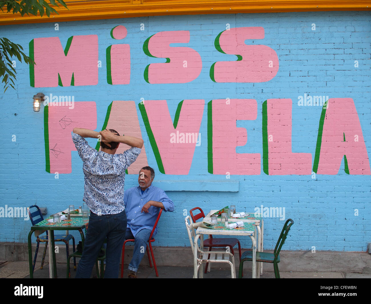 La terrasse en restaurant brésilien, Mlle Favela Banque D'Images