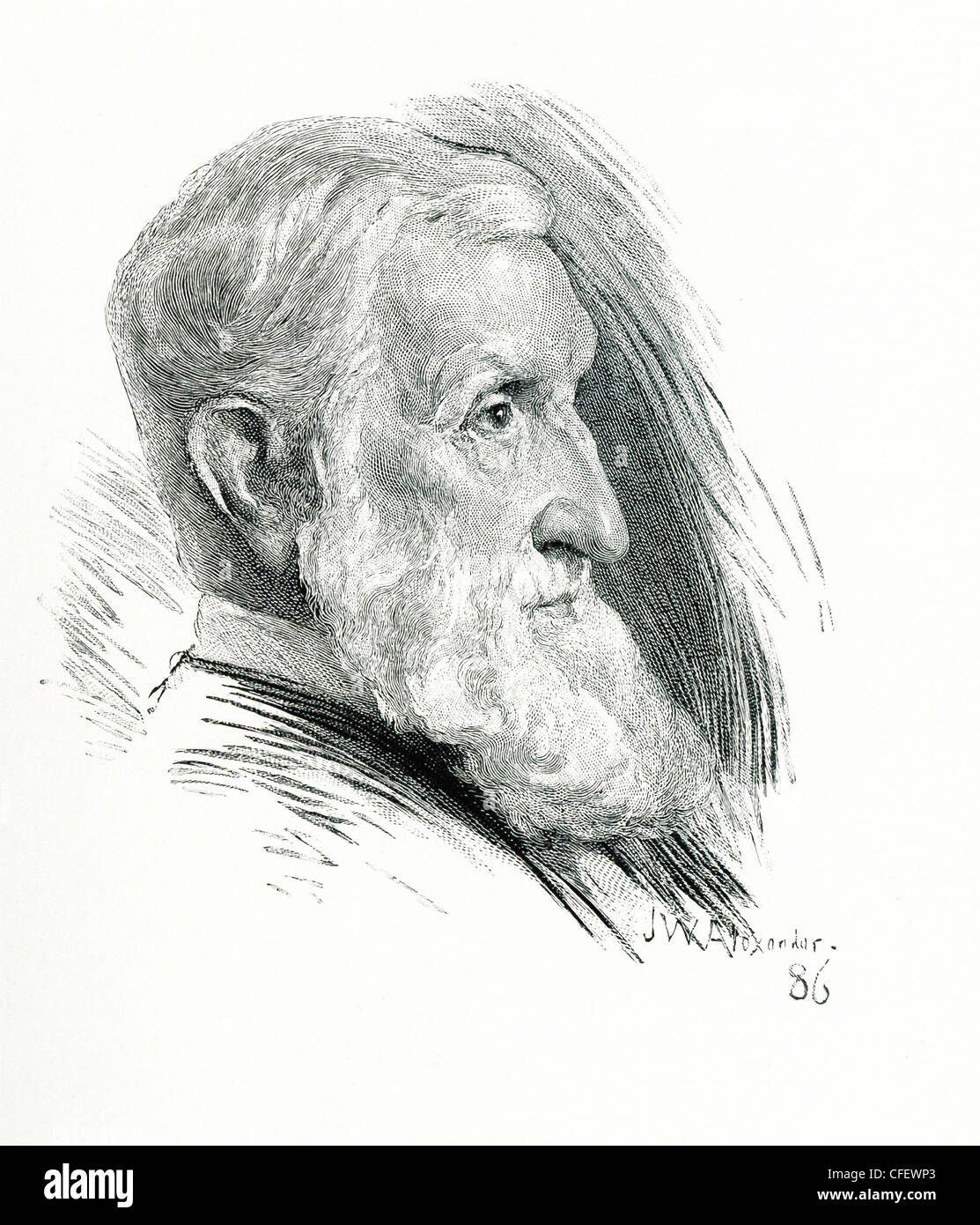 George Bancroft (1800-1891) était un historien et homme d'État américain et l'auteur de la monumentale "Histoire des États-Unis". Banque D'Images