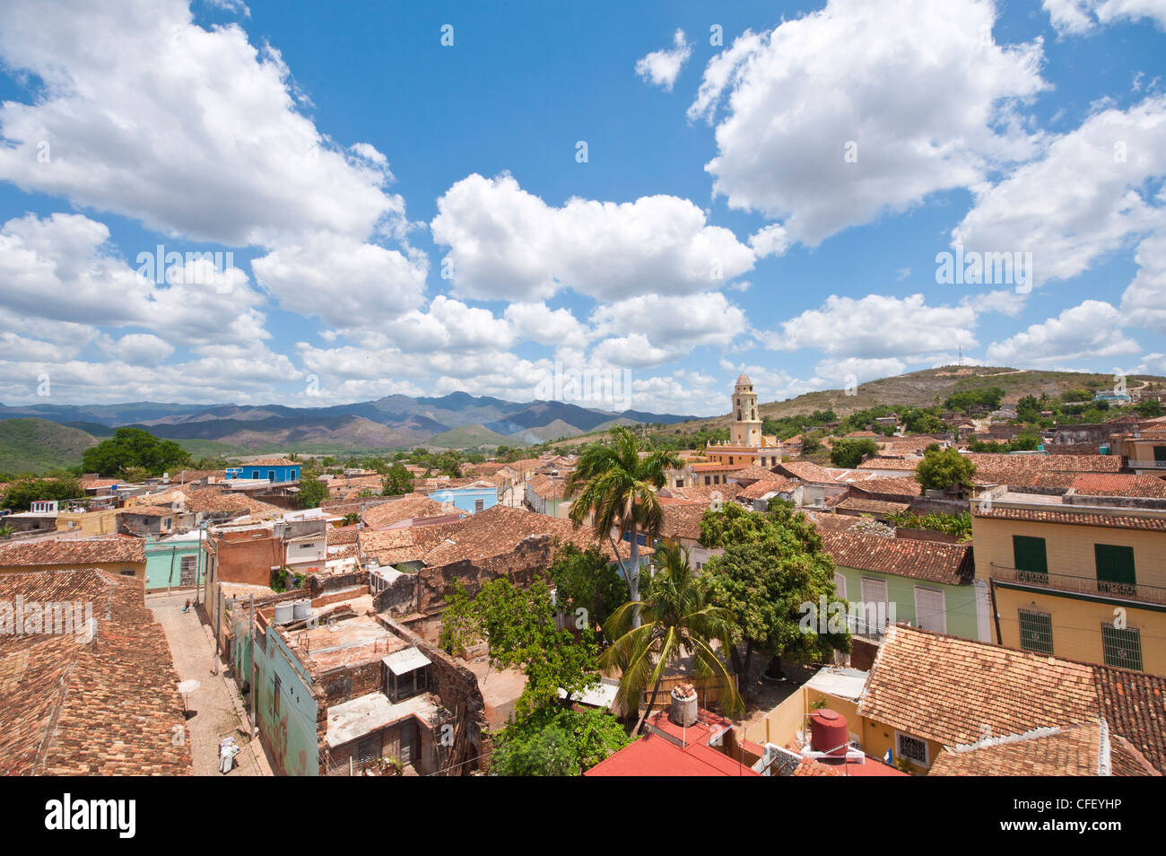 Avis de Trinidad, patrimoine mondial de l'UNESCO, du Palacio Brunet tower, Trinidad, Cuba, Antilles, Caraïbes, Amérique Centrale Banque D'Images