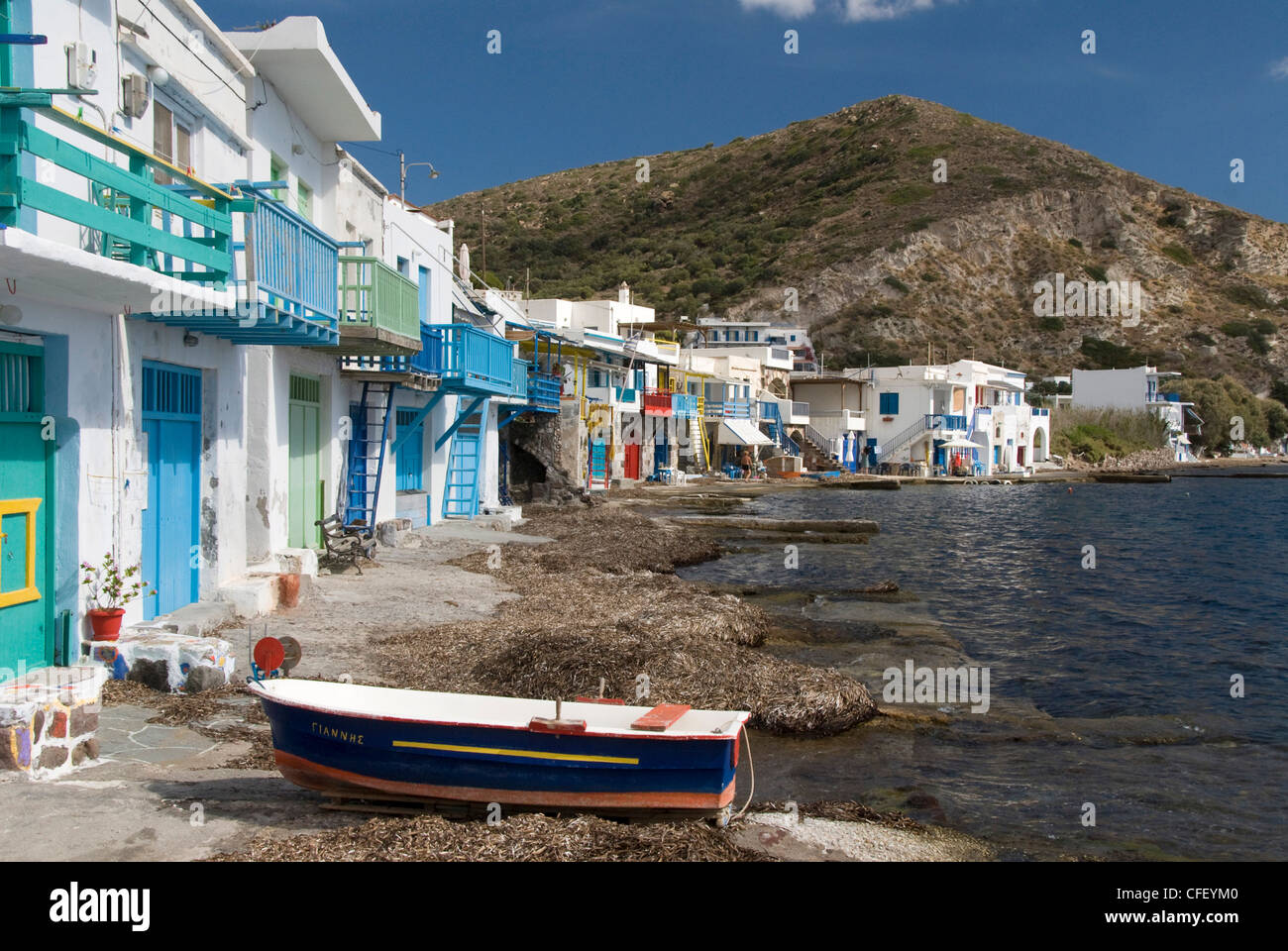 Le village de Klima, île de Milos, Cyclades, îles grecques, Grèce, Europe Banque D'Images