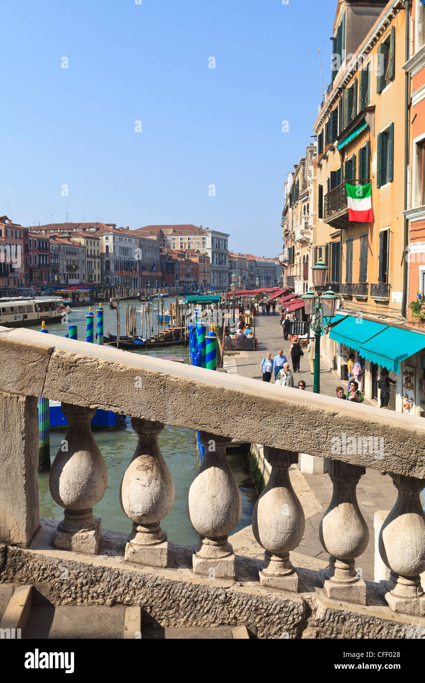 Vue depuis le pont du Rialto, le Grand Canal, Venise, UNESCO World Heritage Site, Vénétie, Italie, Europe Banque D'Images