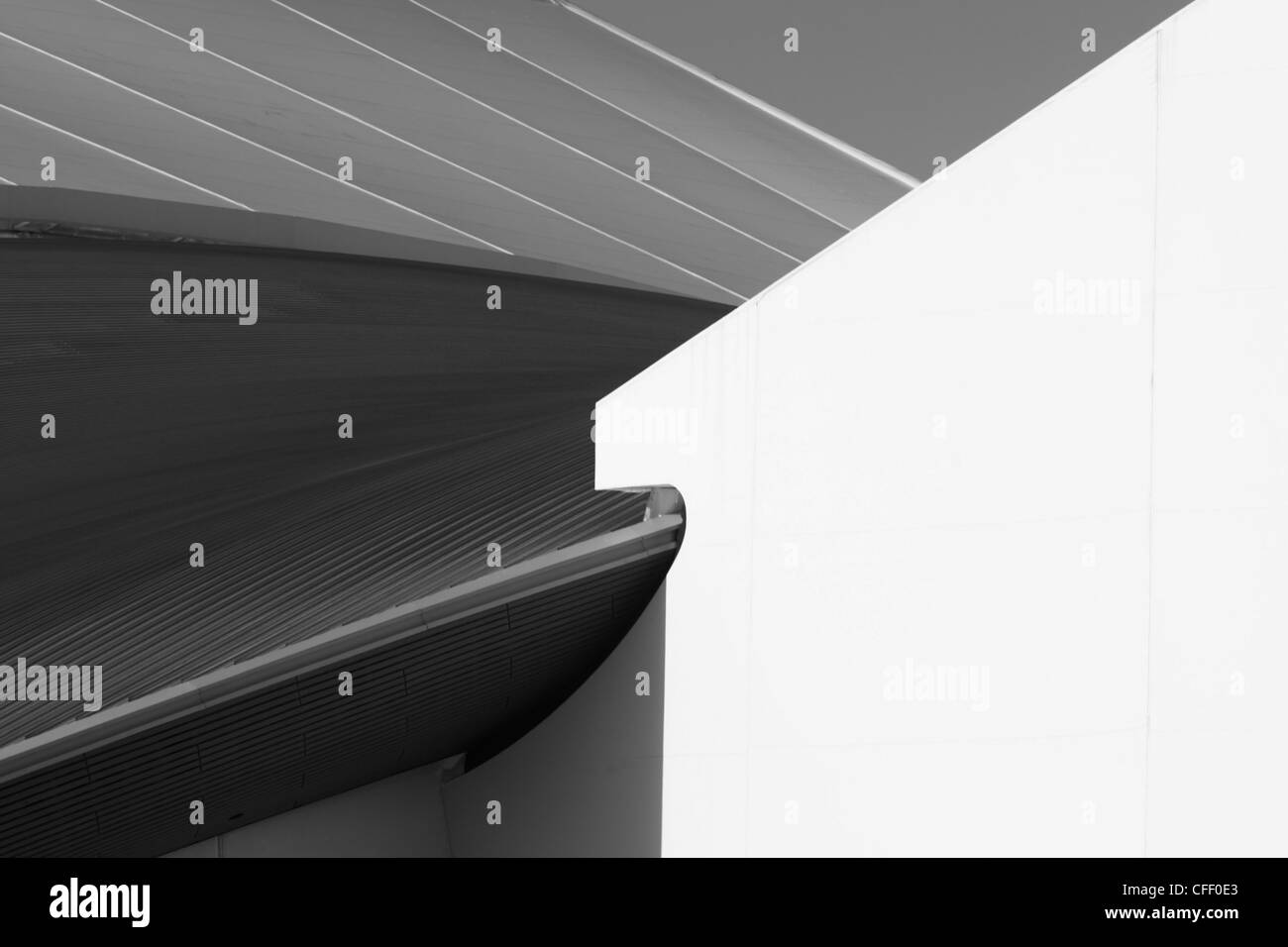 Paysage olympique de 2012 montrant le centre aquatique par la lauréate du prix Pritzker Zaha Hadid et stade principal à Stratford. Banque D'Images