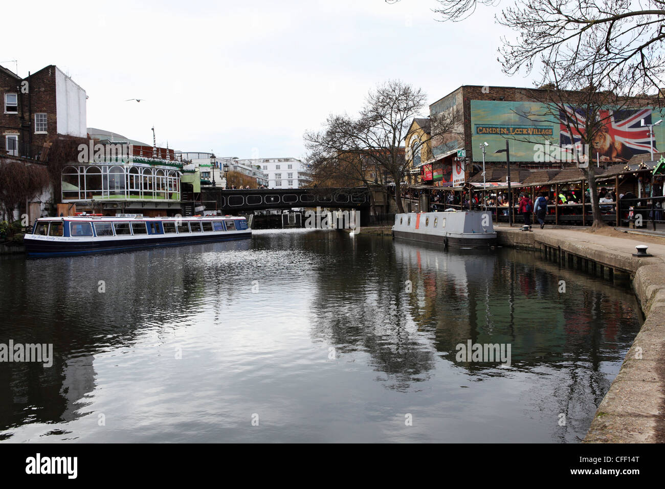 Camden Lock, accueil de Camden Lock Village, la populaire attraction dimanche à Londres, Angleterre, Royaume-Uni, Europe Banque D'Images
