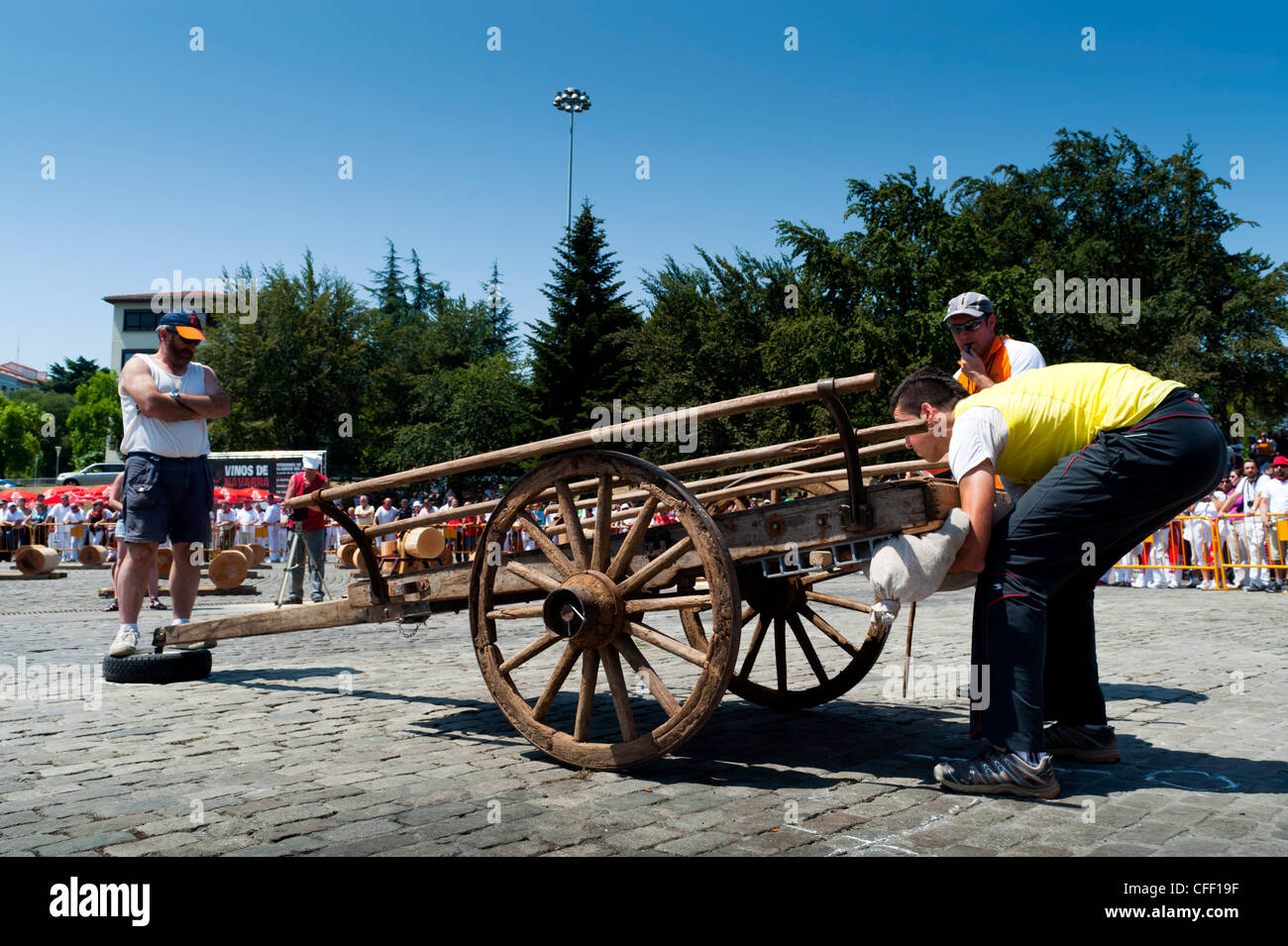 Sports de la Plaza de Los Fueros (tribunaux Square), San Fermin fetival, Pampelune, Navarre, Espagne, Europe) Banque D'Images