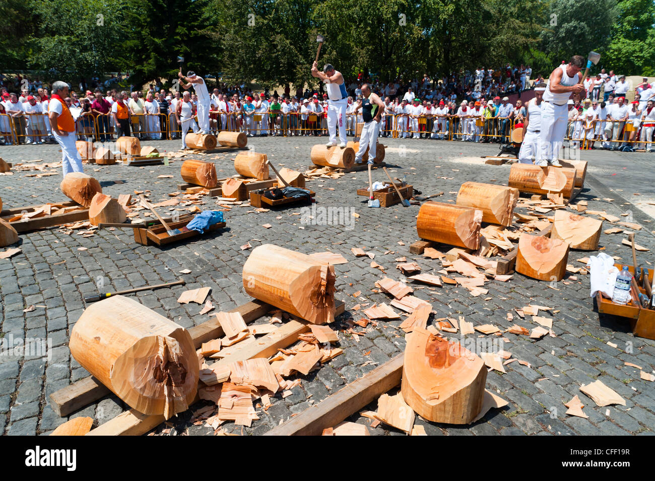 Sports de la Plaza de Los Fueros (tribunaux Square), San Fermin fetival, Pampelune, Navarre, Espagne, Europe) Banque D'Images