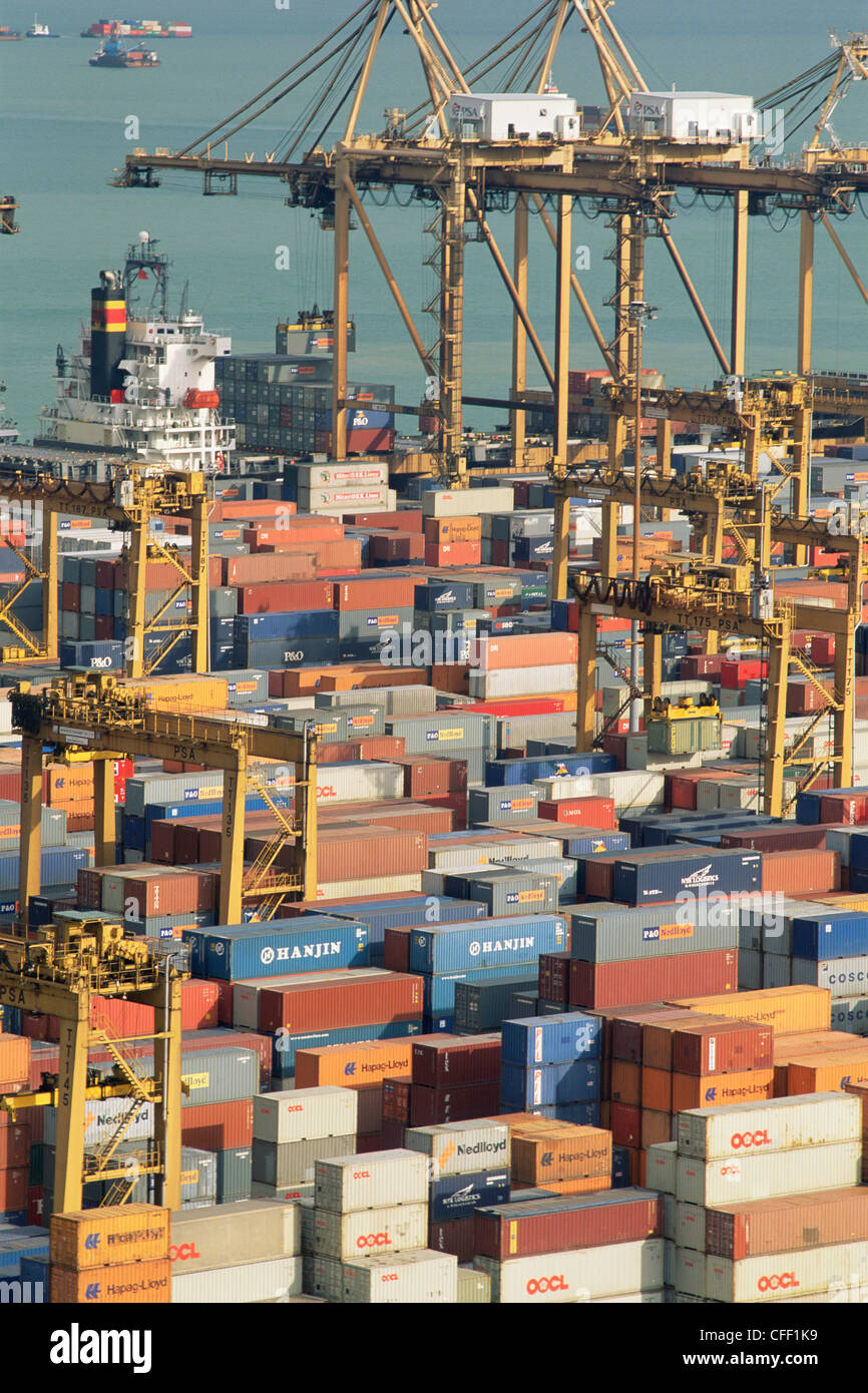 Singapour, l'expédition des conteneurs au port de Singapour Banque D'Images
