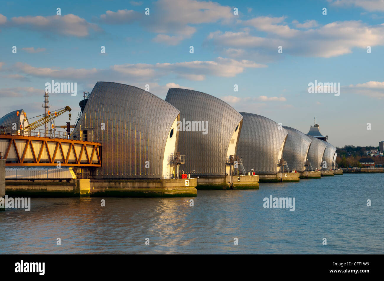 Thames Barrier, Woolwich, Londres, Angleterre, Royaume-Uni, Europe Banque D'Images