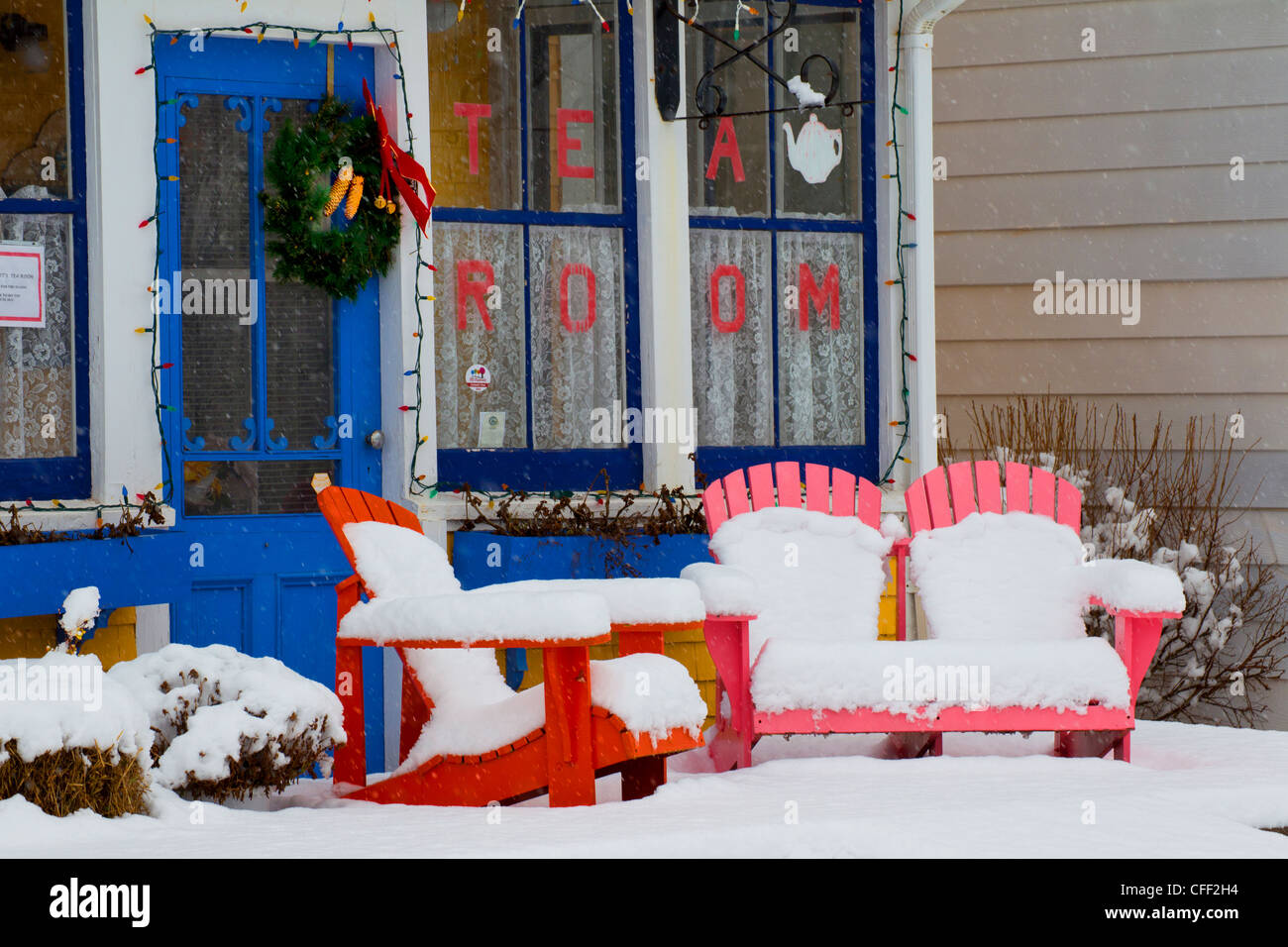 Hôtel oriental en hiver, Victoria, Prince Edward Island, Canada Banque D'Images