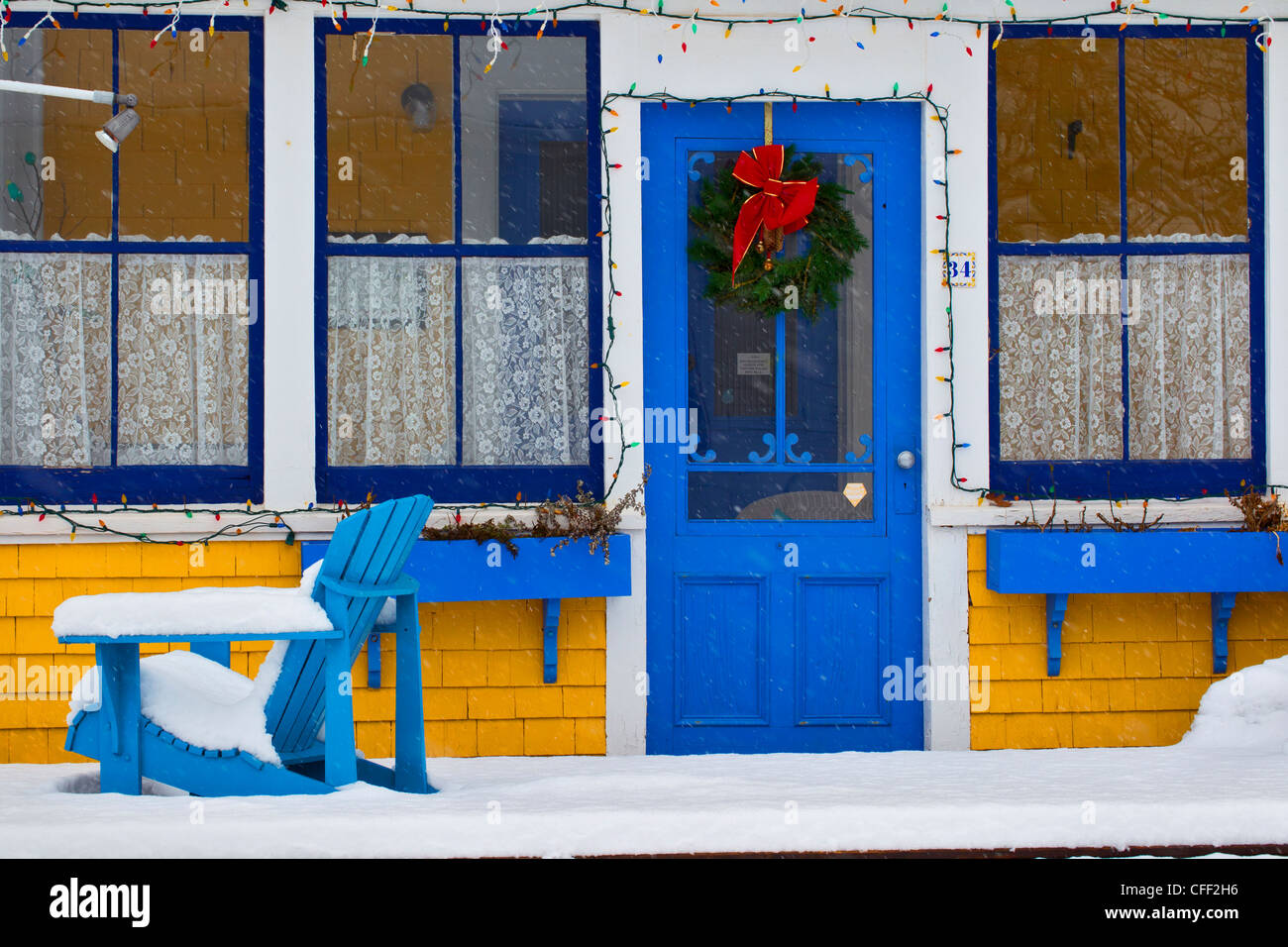 Hôtel oriental en hiver, Victoria, Prince Edward Island, Canada Banque D'Images