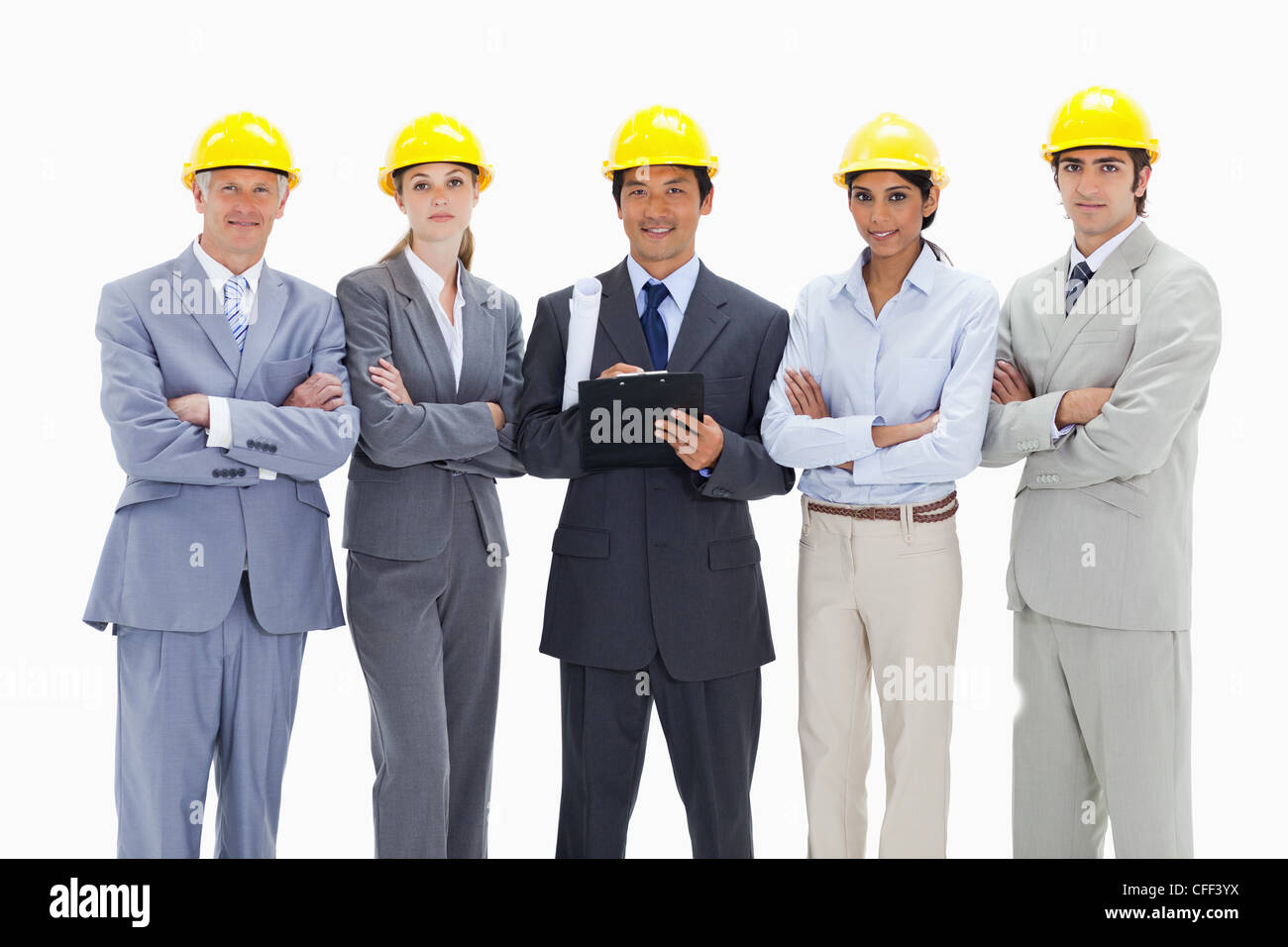 Entouré par des gens d'affaires architecte Banque D'Images