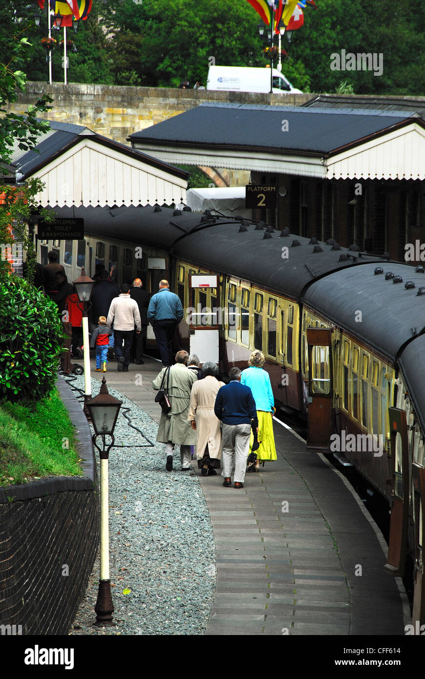 Vue de Llangollen gare dans le Nord du Pays de Galles UK Banque D'Images