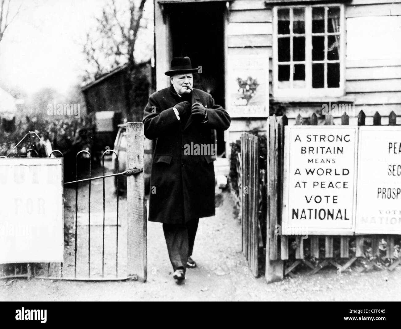 Ministre Churchill au cours de la campagne électorale,Londres,1935 Banque D'Images