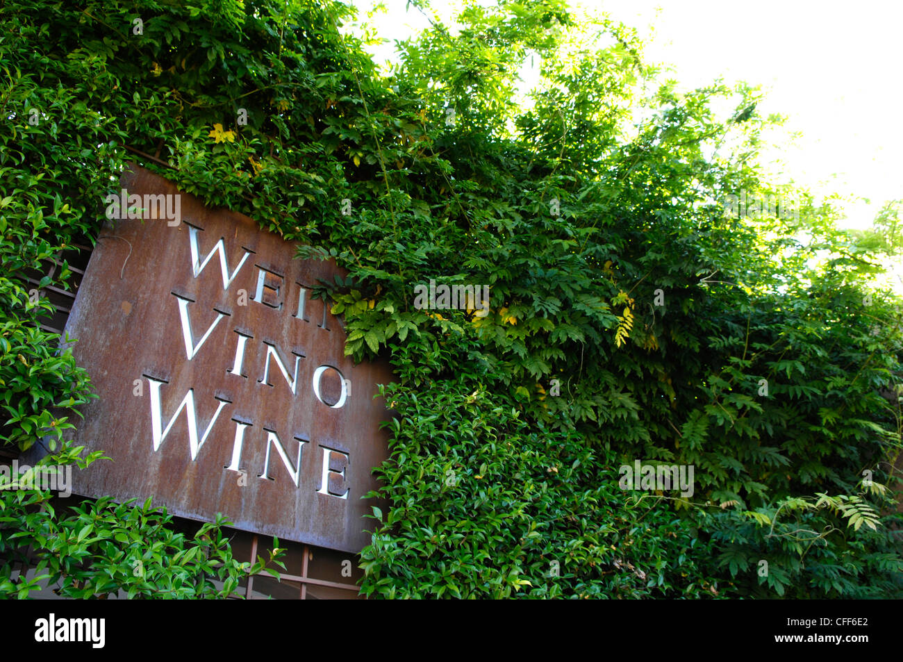 Signe de la Cave Saint Michel, Eppan an der Weinstrasse, Tyrol du Sud, Italie, Europe Banque D'Images