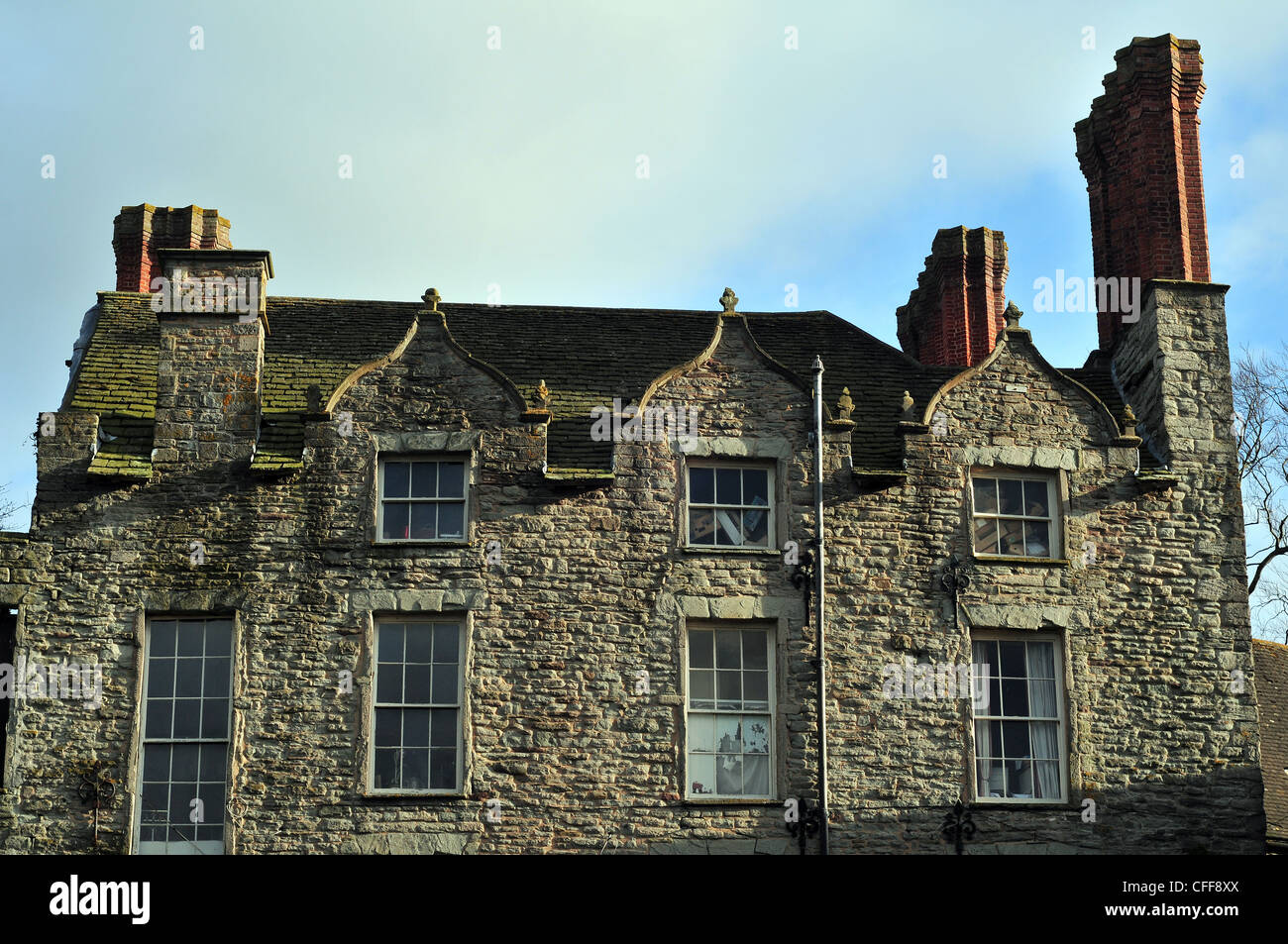 Le Château, à Hay-on-Wye, à la frontière entre l'Angleterre et au Pays de Galles, Royaume-Uni. Banque D'Images