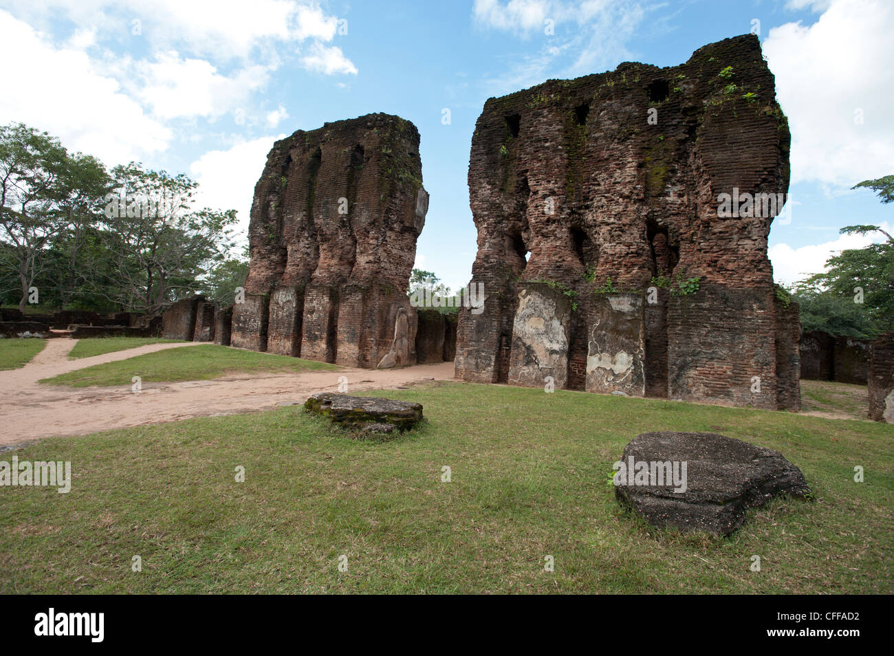 La Citadelle du Palais Royal ruines à la ville ancienne de Polonnaruwa Sri Lanka Banque D'Images