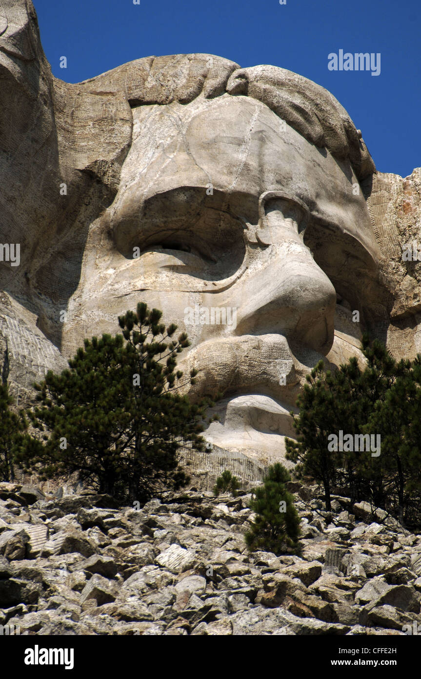 USA. Mount Rushmore National Memorial. Chefs des présidents des États-Unis. Theodore Roosevelt. Banque D'Images