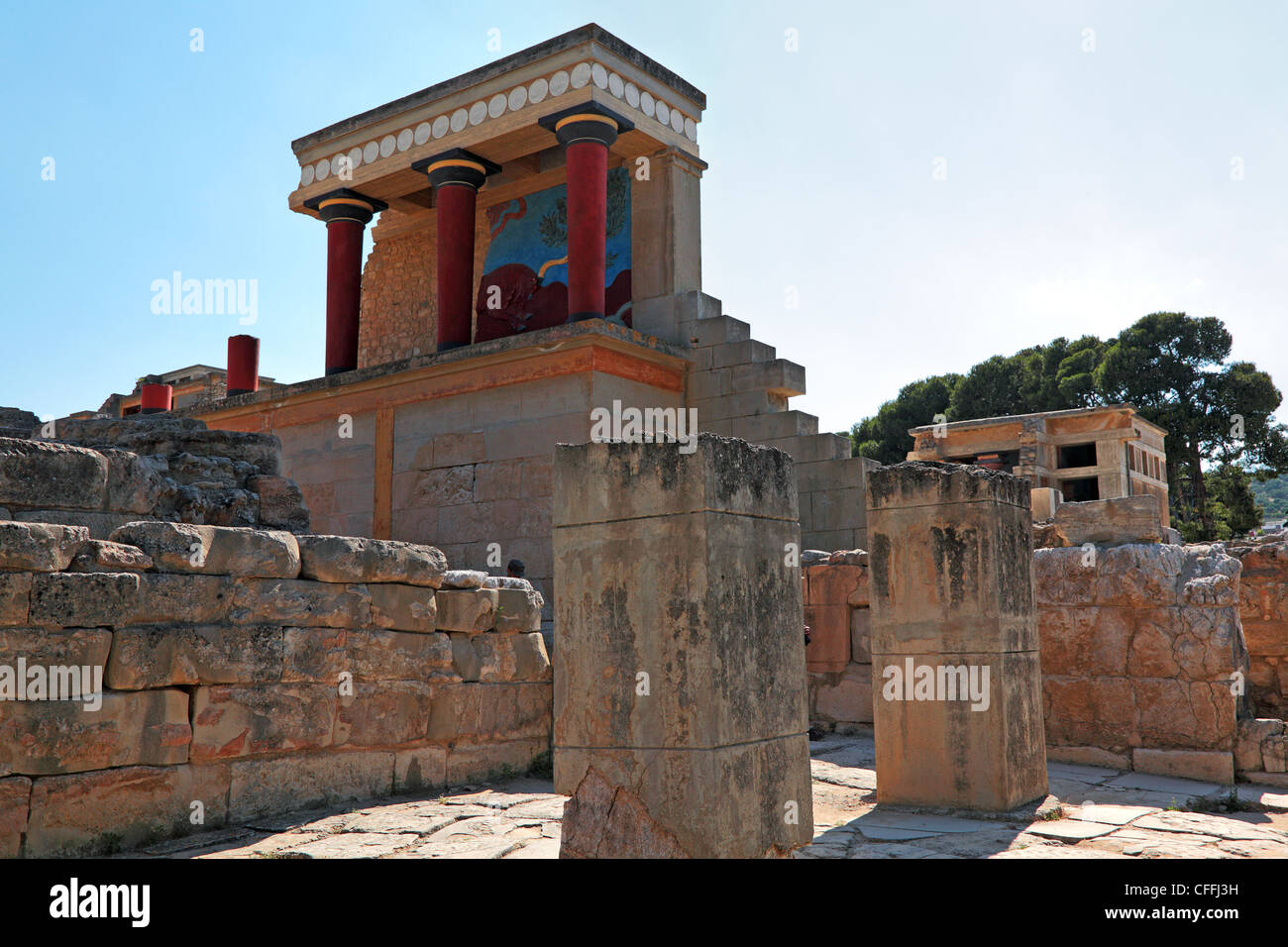 Ruines du palais de Knossos, Crète, Grèce. Banque D'Images