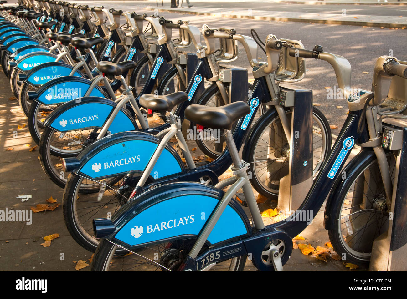 Vélos à louer à Londres horaire Banque D'Images