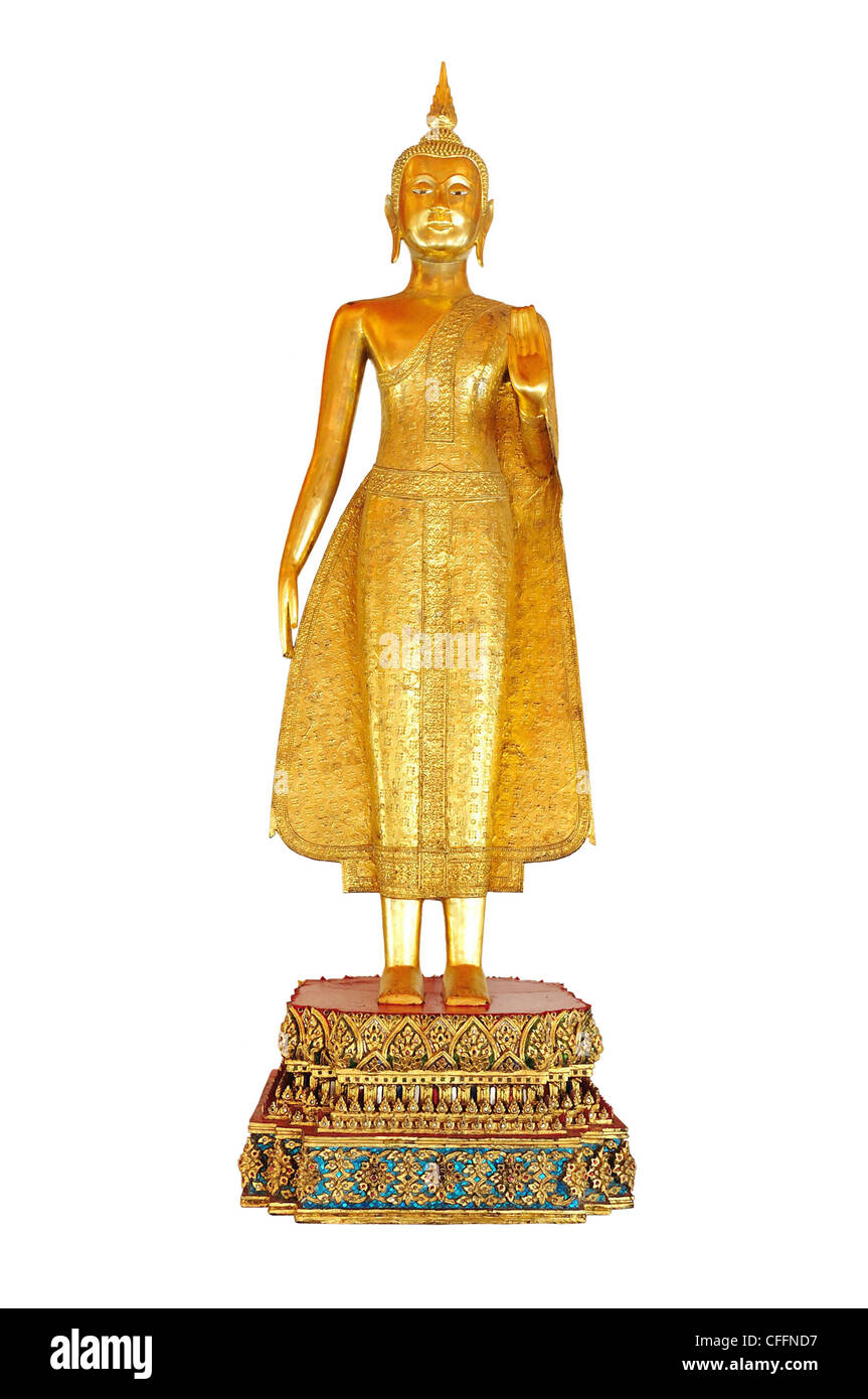 Golden Buddha image dans le Wat Pho, isolé Banque D'Images