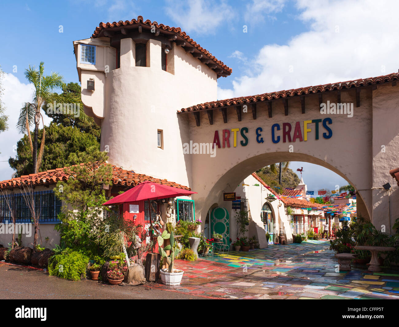 Village Espagnol Arts Center, San Diego Banque D'Images