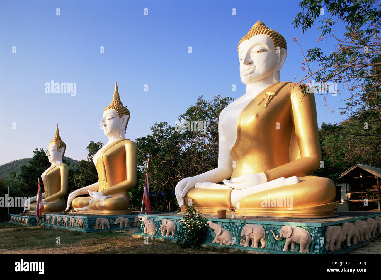 La Thaïlande, Hua Hin, Eitisukato Temple, les statues de Bouddha Banque D'Images