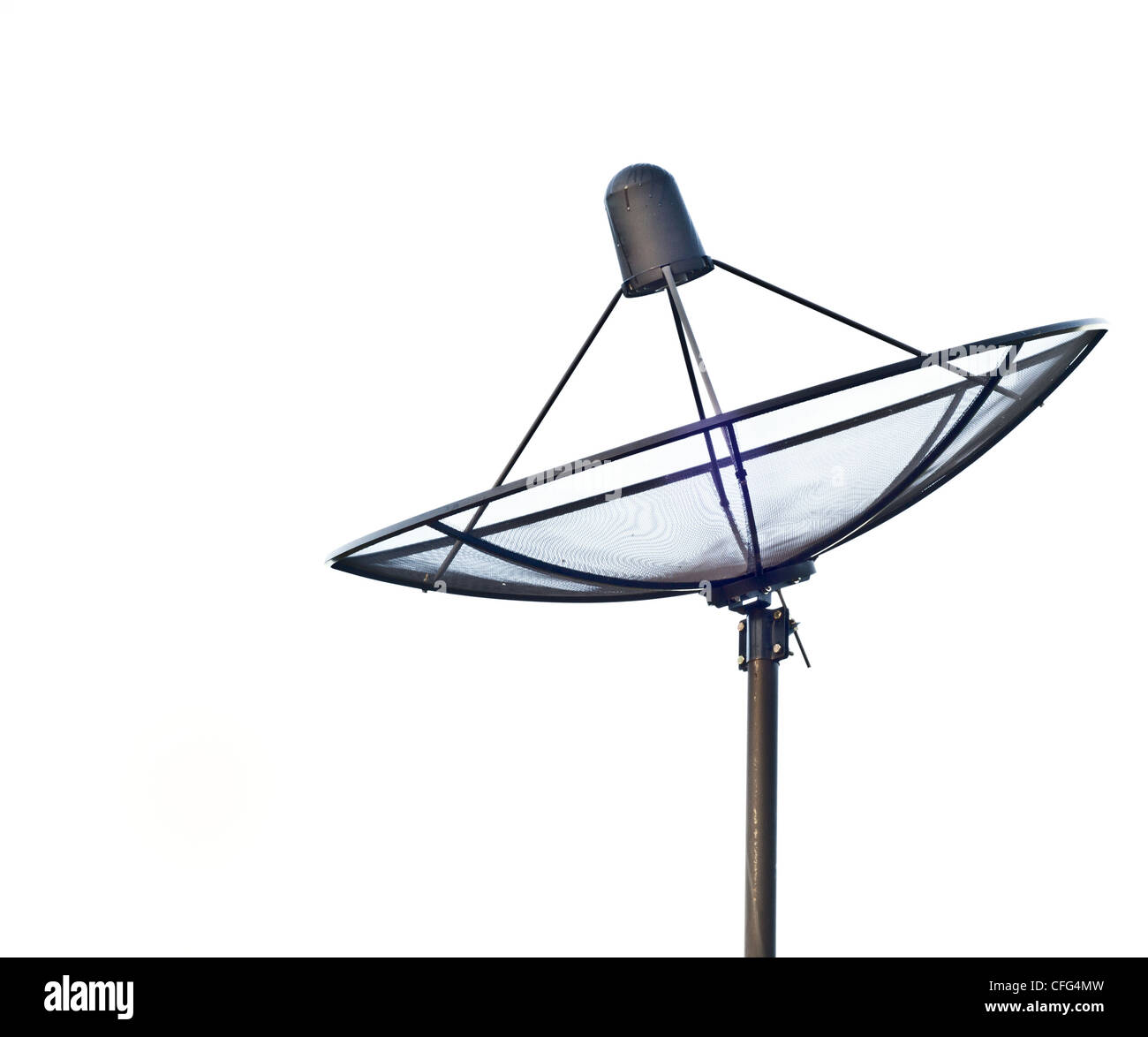 Antenne parabolique isolé sur fond blanc Banque D'Images