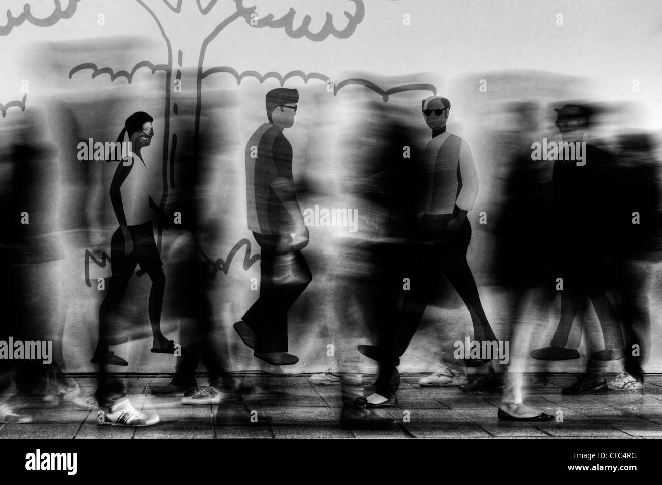 Foule urbaine Banque D'Images