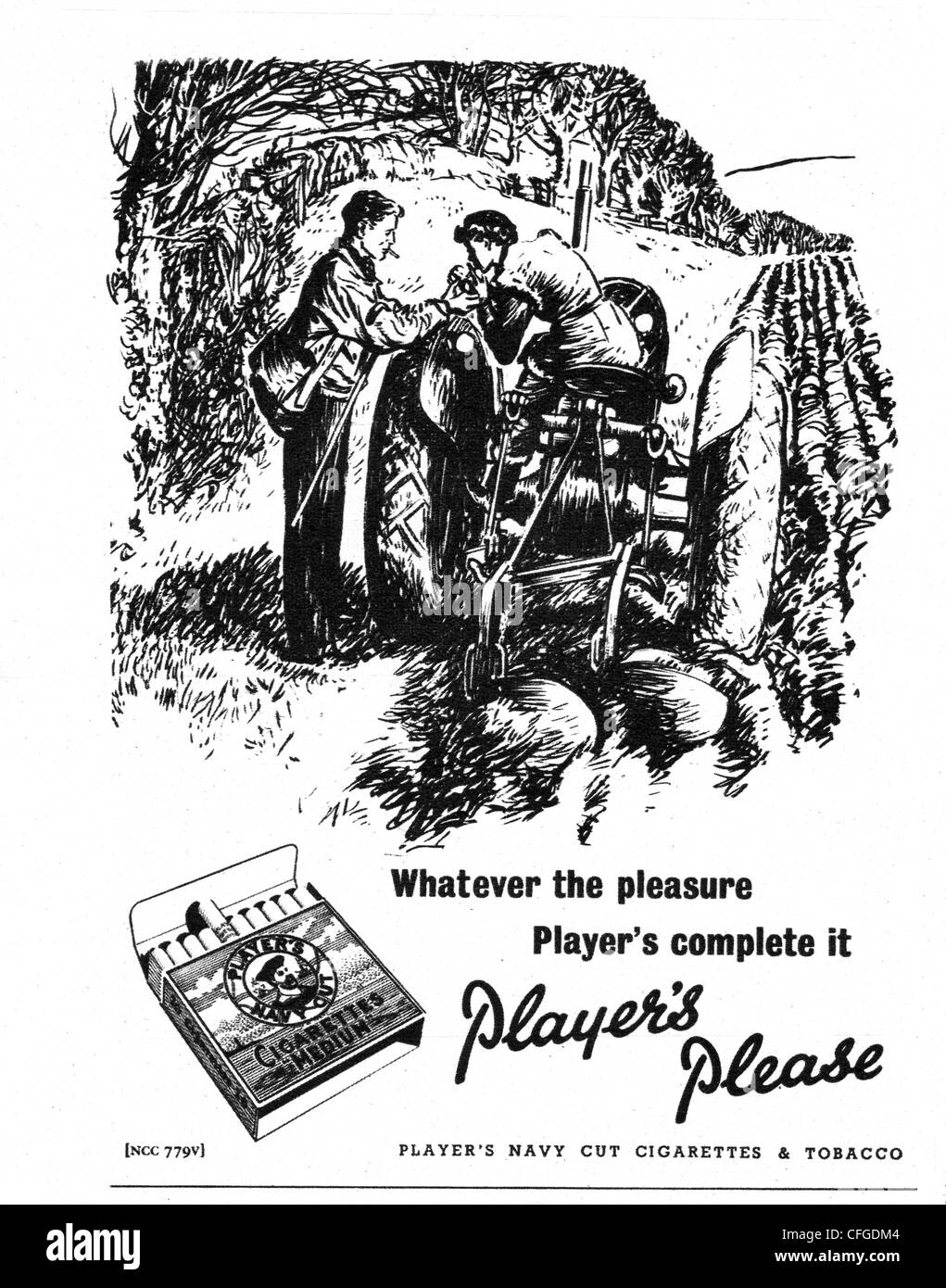 La Marine les joueurs cigarettes Coupe annonce de 1952 Banque D'Images